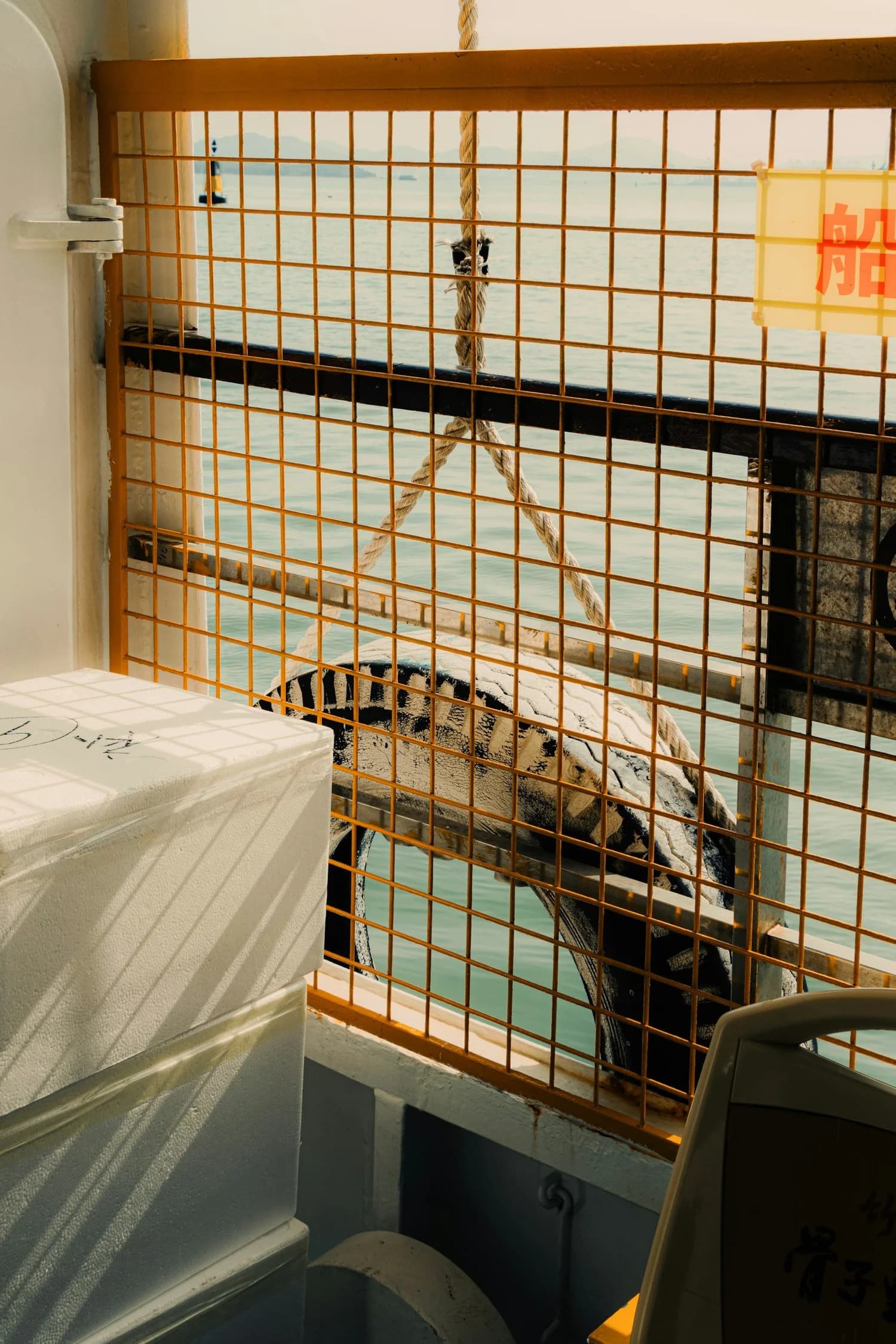 Nautical rope and rigging on a sailing ship